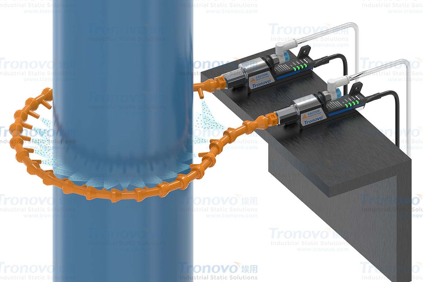 Case study of surface electrostatic dust removal during pipeline production