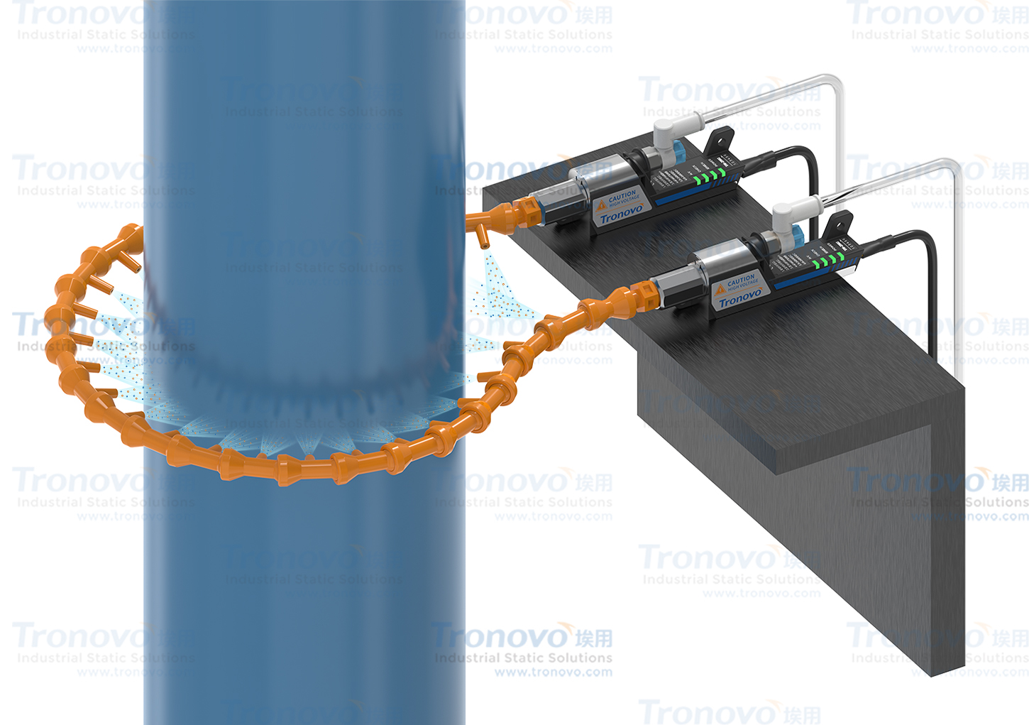 Case study of surface electrostatic dust removal during pipeline production