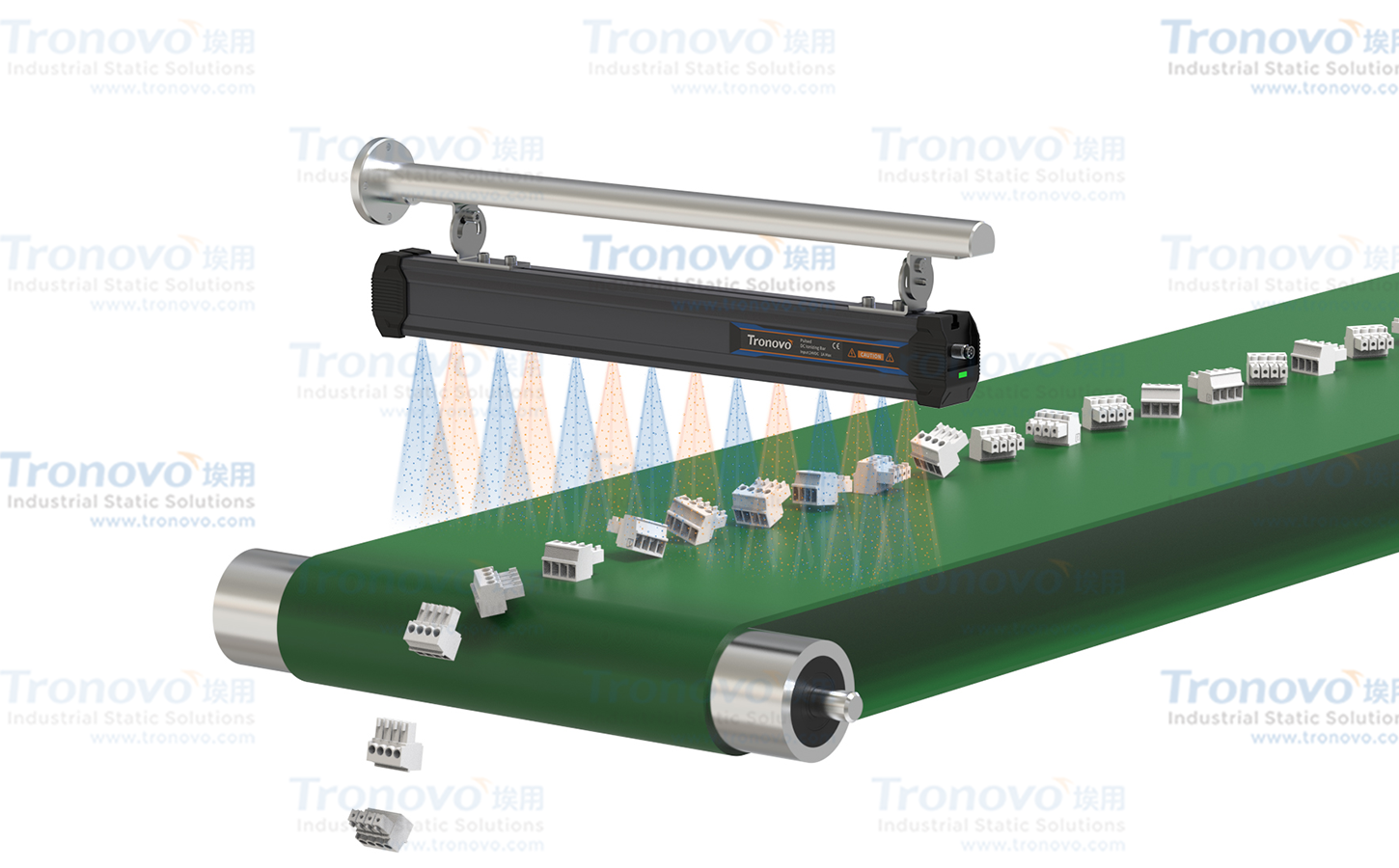Case of Static Electricity with Plastic Parts on DC Rod Elimination Conveyor Belt