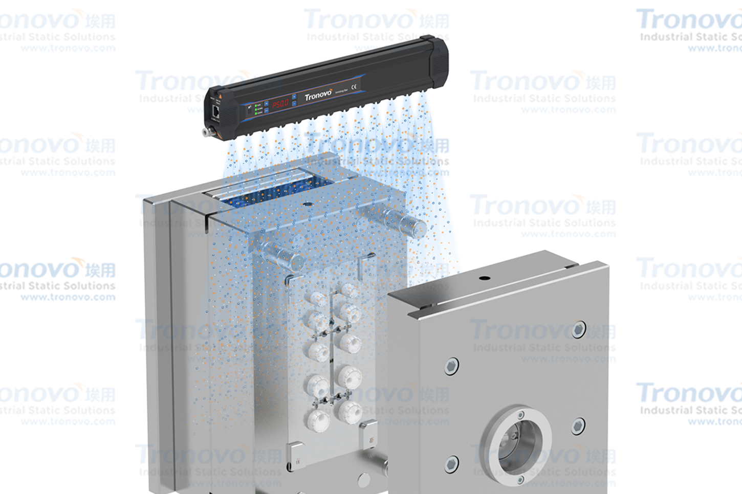 精密注塑模静电克星：离子棒实现模面零残留生产