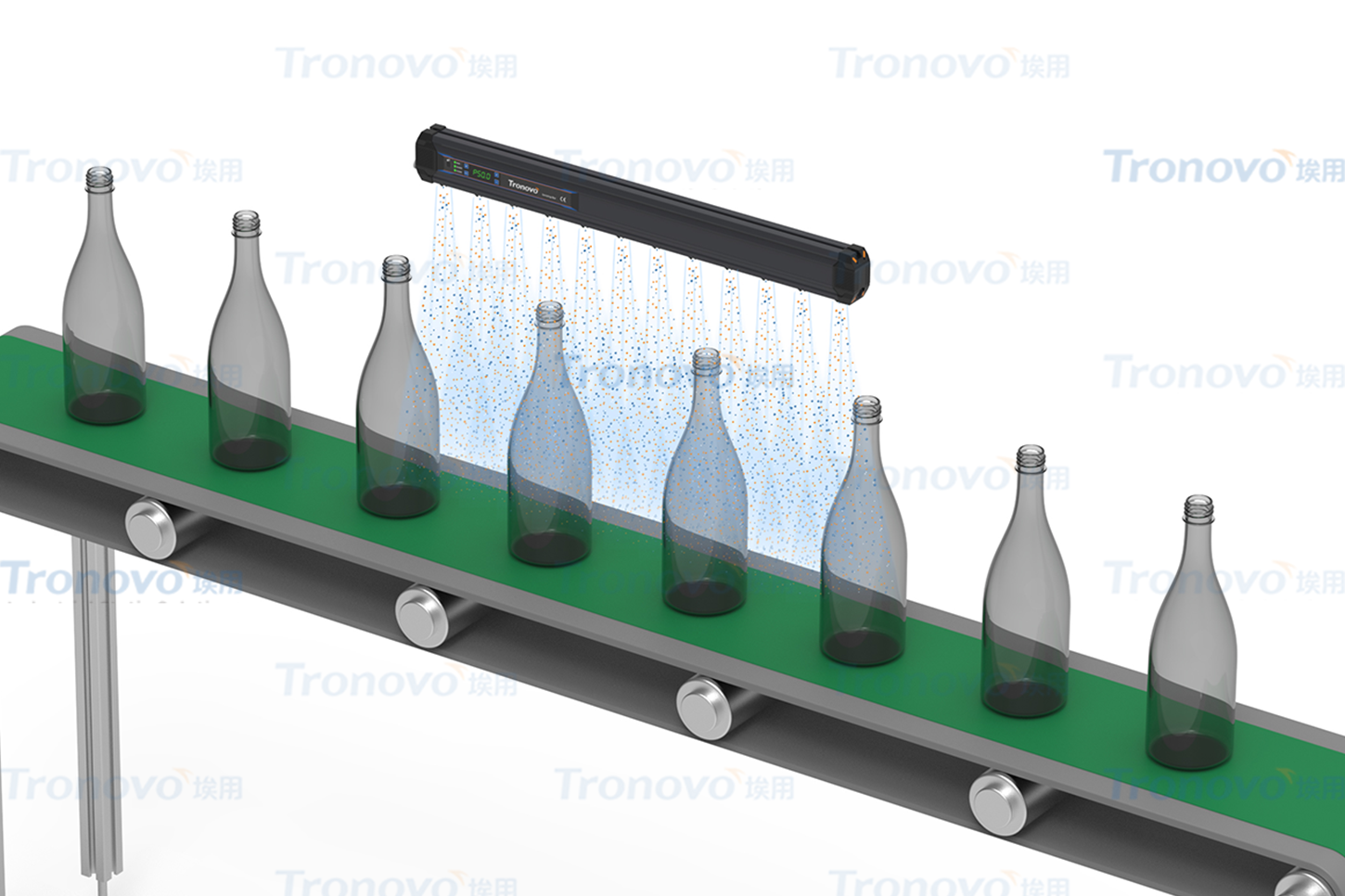 Application case of pulsed ion rod in static elimination and pollution prevention of bottle preforms