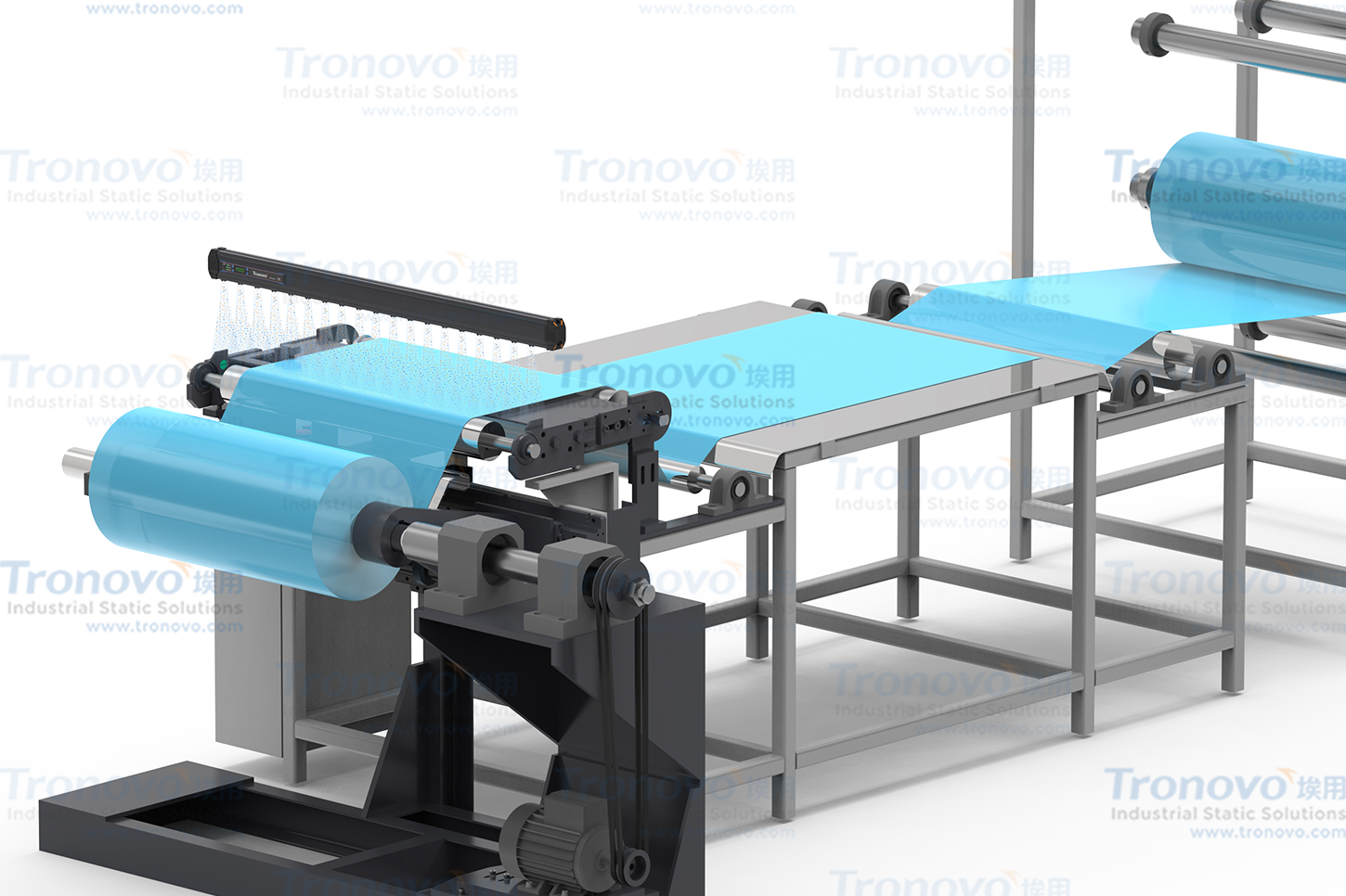 脉冲离子棒在复卷机收卷位置除静电的应用案例