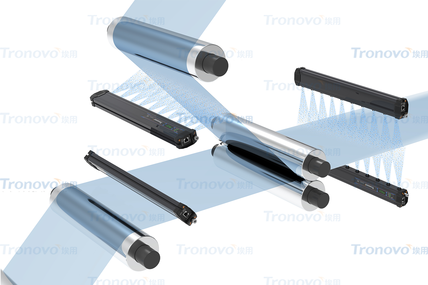 Application case of pulse exchange ion rod in electrostatic removal before and after film coating
